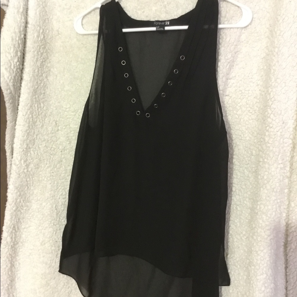Sheer hi-low flowy tank